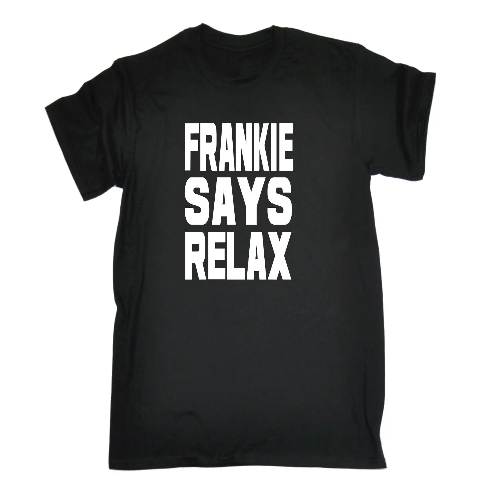 Фото Frankie Says Relax Bold White Logo MENS T-Shirt Birthday Retro 80s Costume Gift Simple Short-Sleeved Cotton T Shirt Top Tee Мужская Frankie Says Relax Bold White Logo MENS T-Shirt Birthday Retro 80s Costume Gift Simple Short-Sleeved Cotton T Shirt Top Tee Мужская