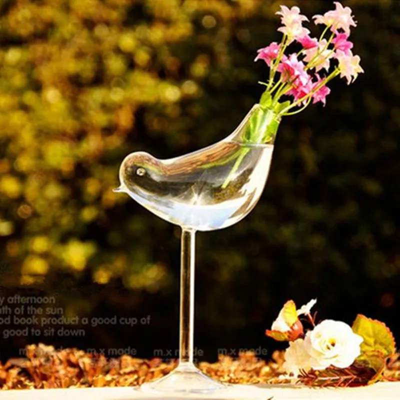 

O.RoseLif 1 x Creative tall bird vase glass vase Home Decoration hotel decoration flower containers