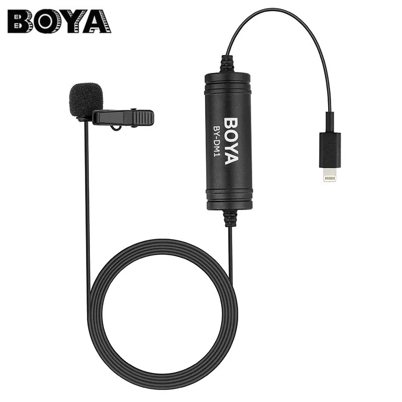 Цифровой петличный микрофон BOYA BY-DM1 6 м всенаправленный конденсаторный с клипсой