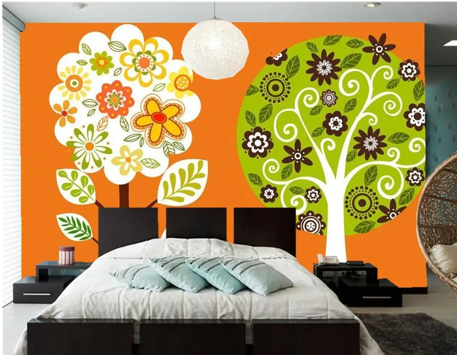 Настенные обои на заказ красивые Мультяшные с изображением пейзажа для гостиной