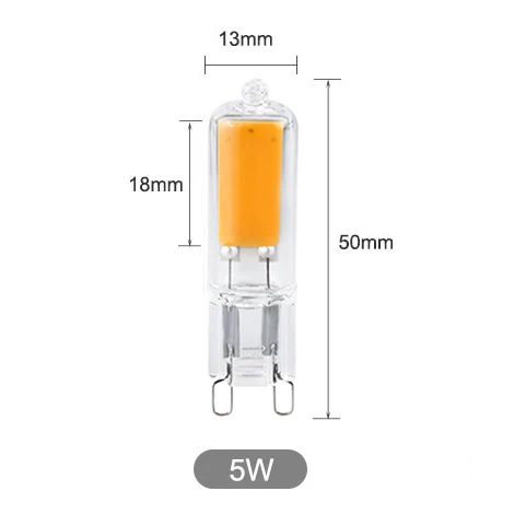 5W 220V EeeToo мини G9 светодиодный светильник ing 5 Вт 7 Вт 10 Вт COB стеклянный корпус светодиодный светильник с регулируемой яркостью 220 В заменить галогенный ультра яркий светильник для дома - Испускаемый цвет: 5W 220V
