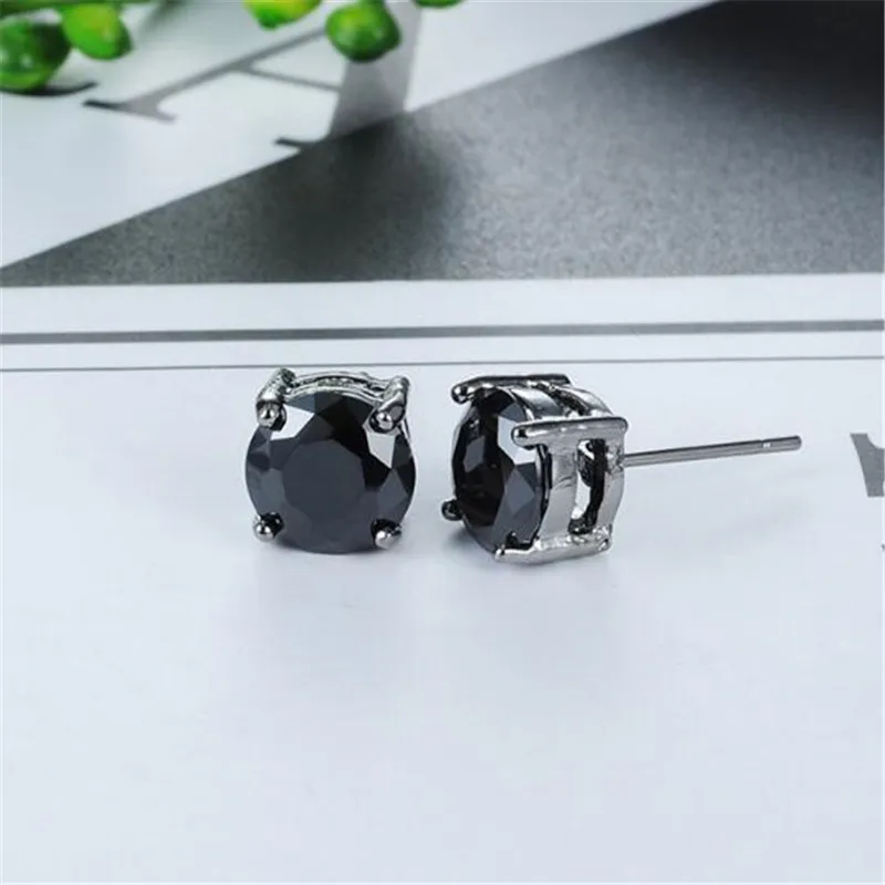 Серьги гвоздики с 4 кристаллами A113|fashion stud earrings|stud earringsmens earrings black |
