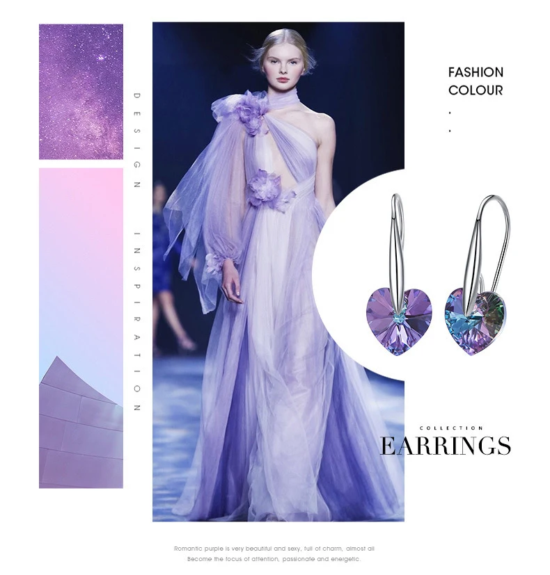 Женские серьги Warme Farben с кристаллами Swarovski, S925, серебристые, синие, в форме сердца, серьги-капли, хорошее ювелирное изделие, вечерние серьги