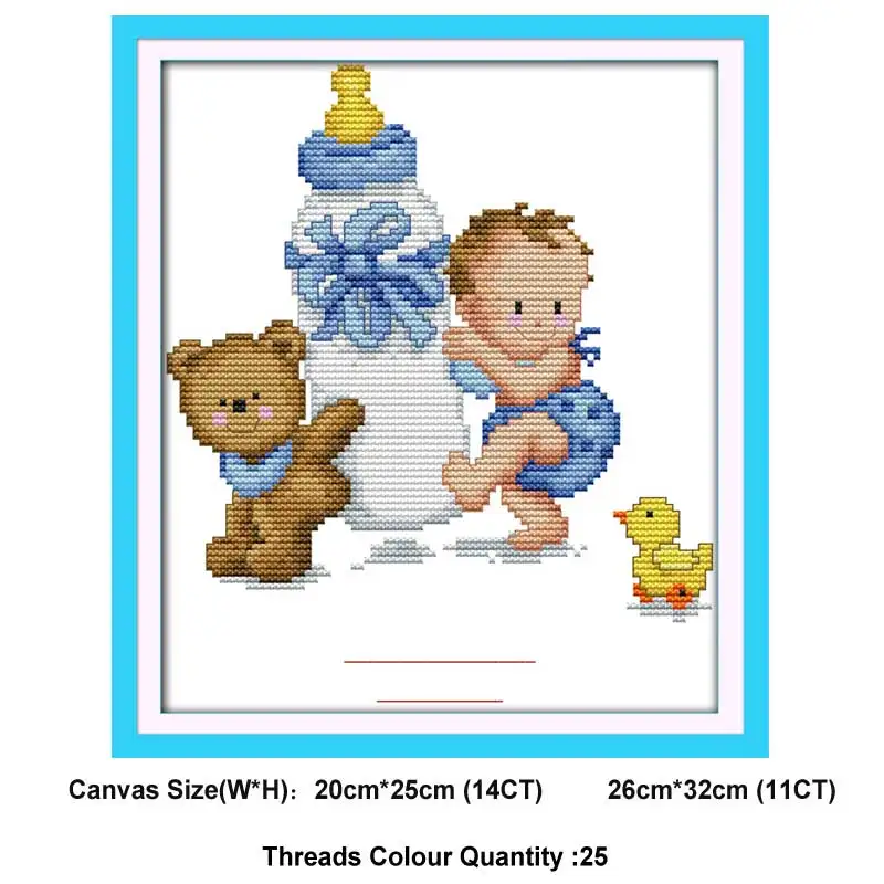 birth certificate 2 Бутылочка для детей naissance сертификат Счетный напечатанный на холсте DMC 11CT 14CT набор для рукоделия вышивка крестиком наборы для рукоделия - Цвет: birth certificate 2