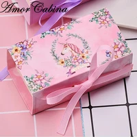 cartoon unicorn party candy box paper chocolate cake box cookie candy nuts gift box diy wedding gift packing box with ribbon