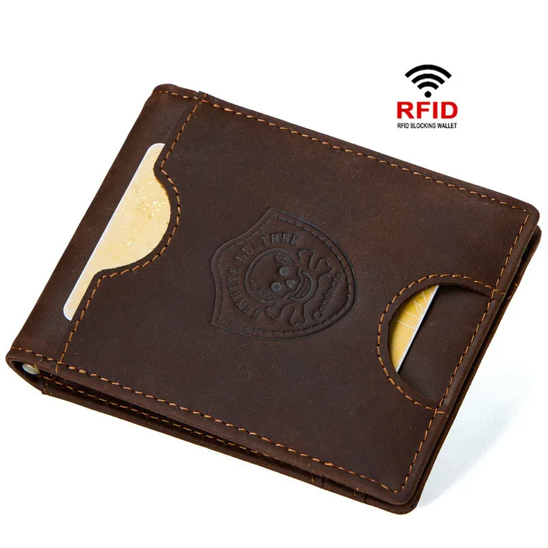 IMIDO из натуральной кожи crazy horse RFID ID card holder Кредитная карта кошелек|Держатели для