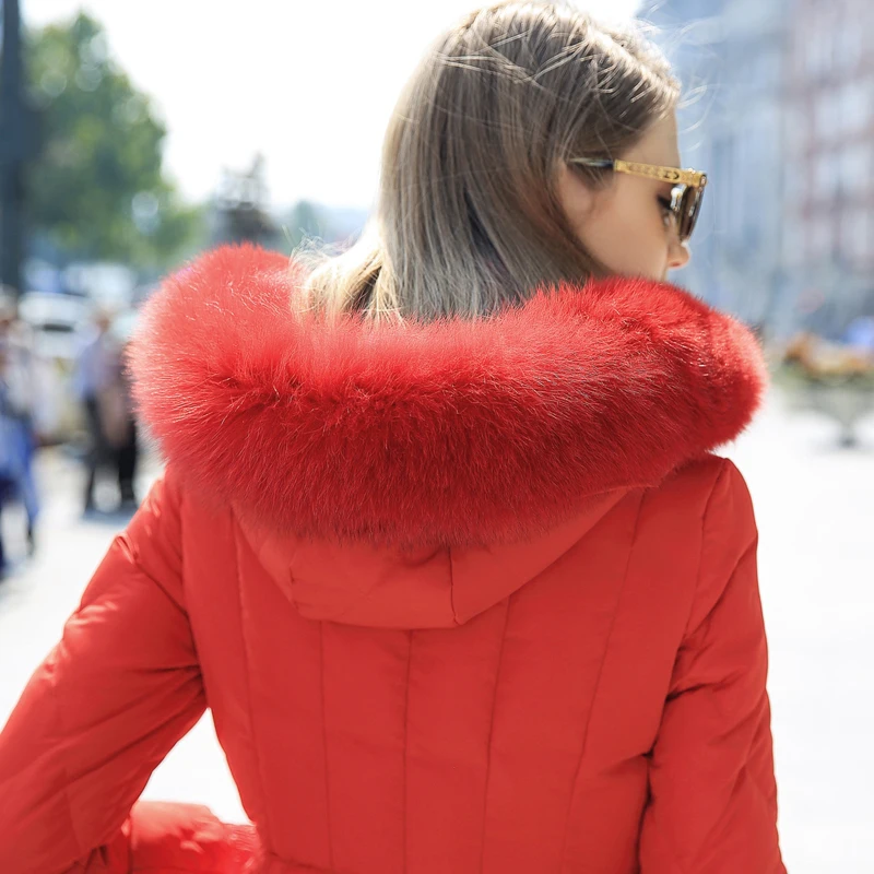 Женский зимний пуховик с воротником s черный/красный теплый капюшоном 2019 |