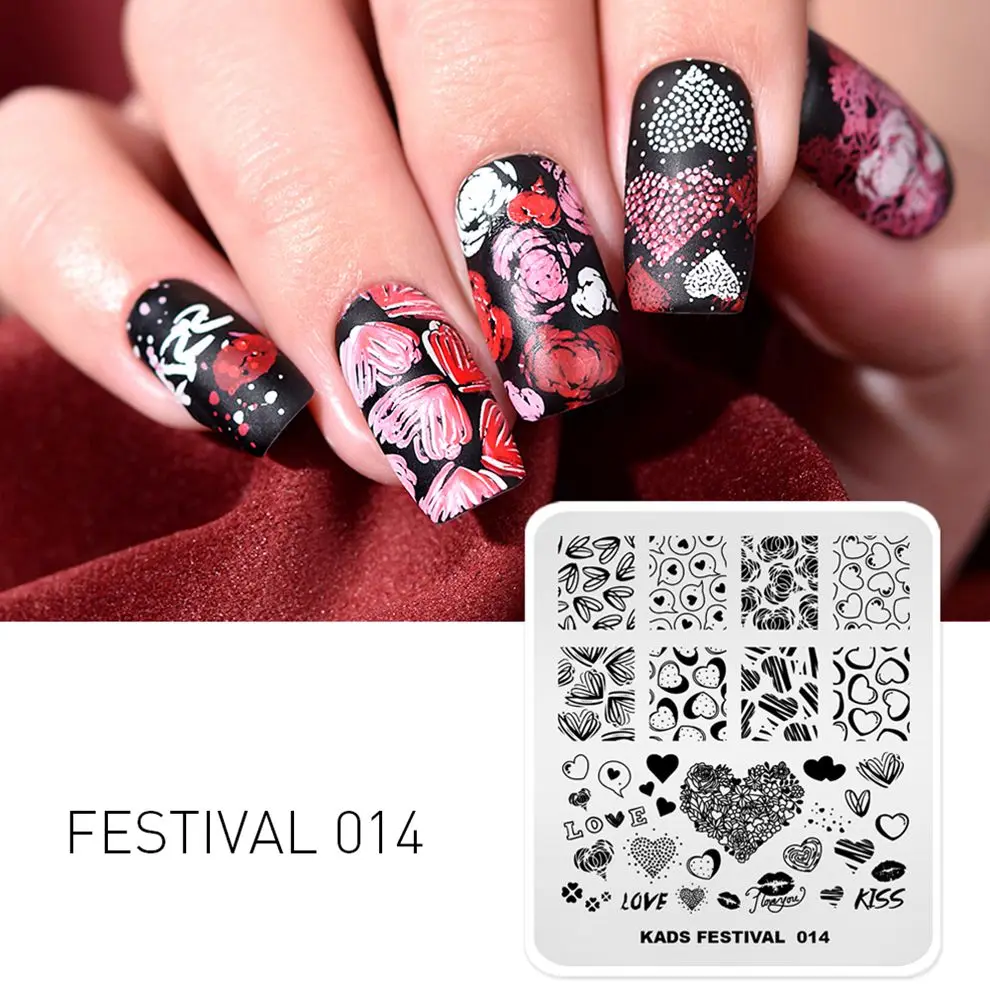 FESTIVAL 014 14 видов конструкций дополнительные пластины для стемпинга красоты ногтей узорами, дизайн ногтей штамповки шаблон полировки печатная пластина трафарет украшения - Цвет: FESTIVAL 014