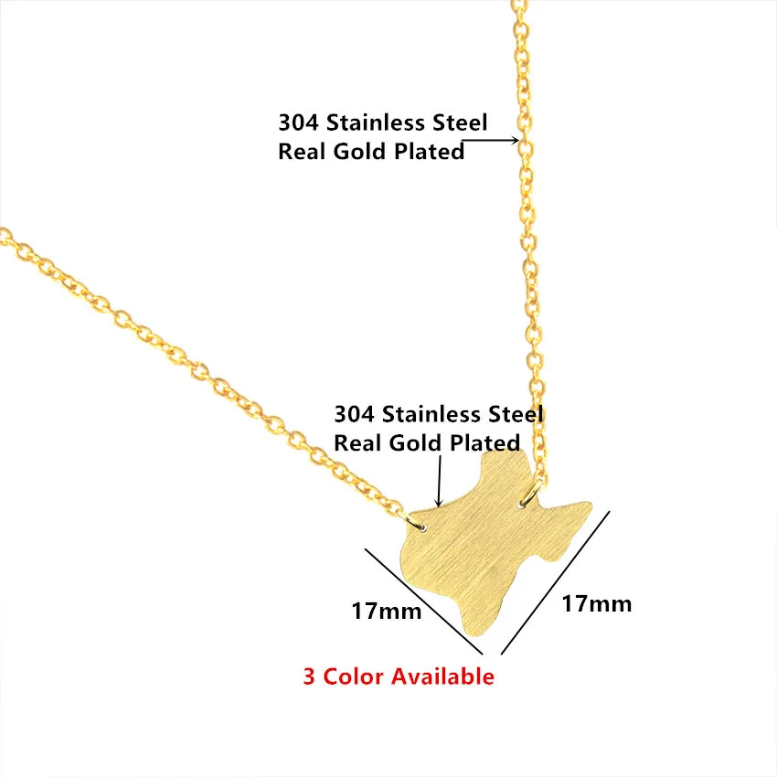 USA Map Texas Shape Pendants &amp Necklaces For Women Vintage Jewelry Stainless Steel Charm Chain Bijoux Femme Collier Bff Gifts | Украшения