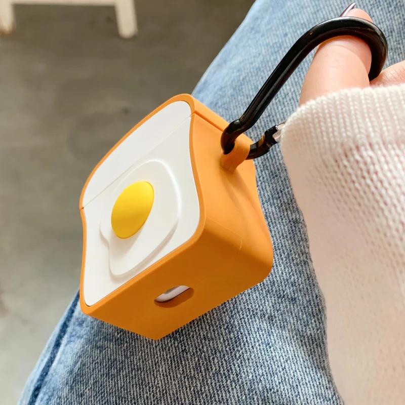 Силиконовый чехол с изображением яиц для наушников airpods 2 защитный беспроводной