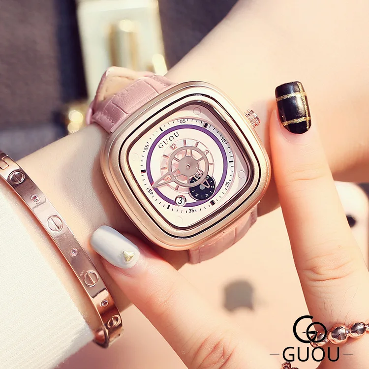 Luxurious lady watch steel band three eyes and six needles leisure fashion female watch quartz watch G8150