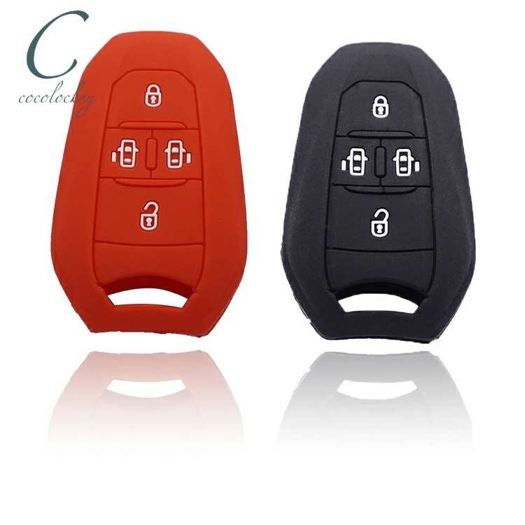 Cocolockey силиконовый чехол для ключей автомобиля Peugeot 308 408 508 2008 3008 4008 5008 4 кнопки