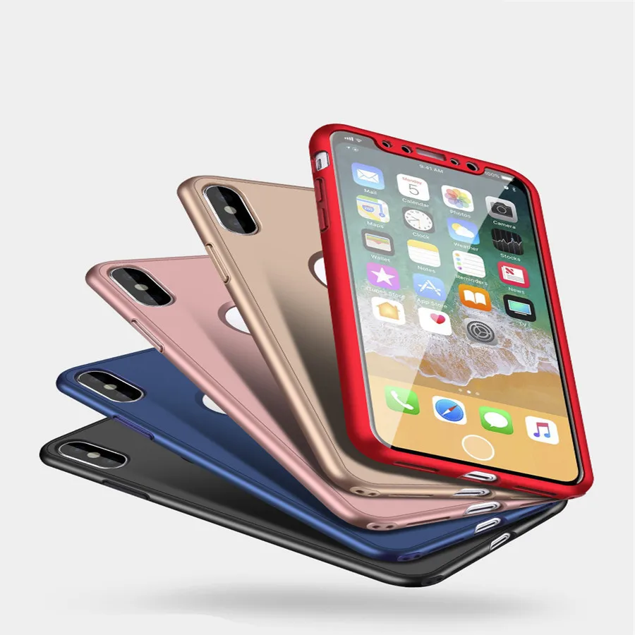 Мягкий чехол для iPhone X 8 7 Plus защитный силиконовый с полным покрытием 360 Защитные