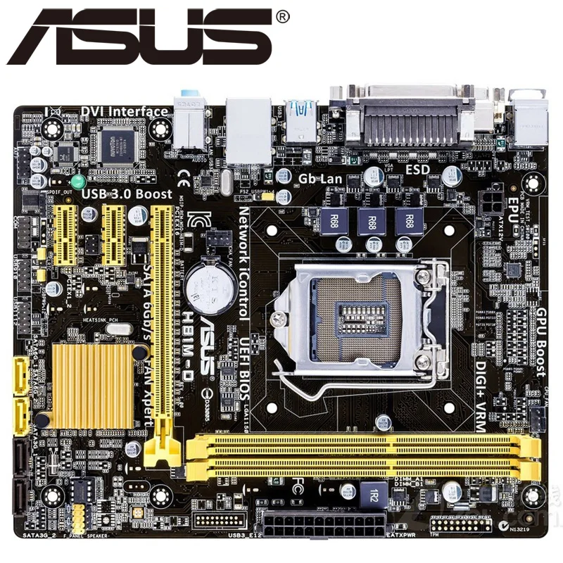 Asus H81M D настольная материнская плата H81 Socket LGA 1150 i3 i5 i7 DDR3 16G Micro ATX UEFI BIOS оригинальная