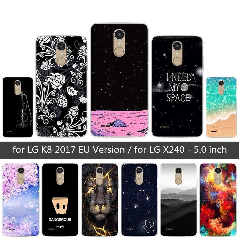 for LG K8 2017 EU Version Case Slim Silicone Transparent Soft Tpu Lg Sunrise Back Cover Fundas X240 |