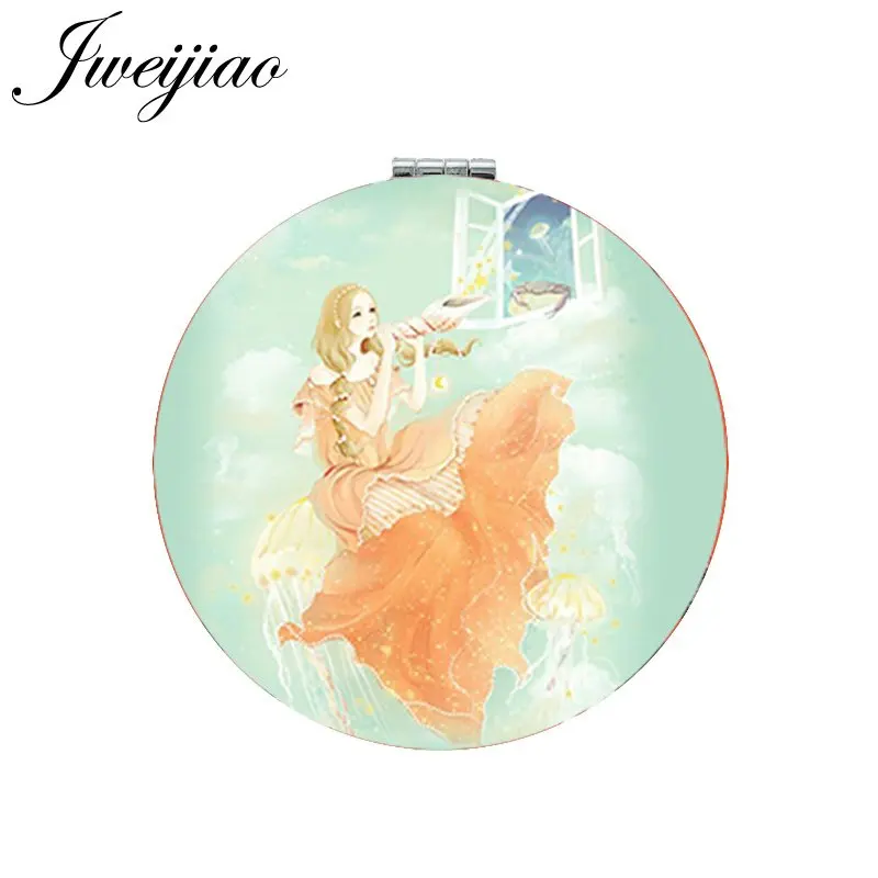 

JWEIJIAO Cartoon fairy animation young girls Mirrors cute Double Sides Makeup mirrors New Women's Fashion Tools DM117
