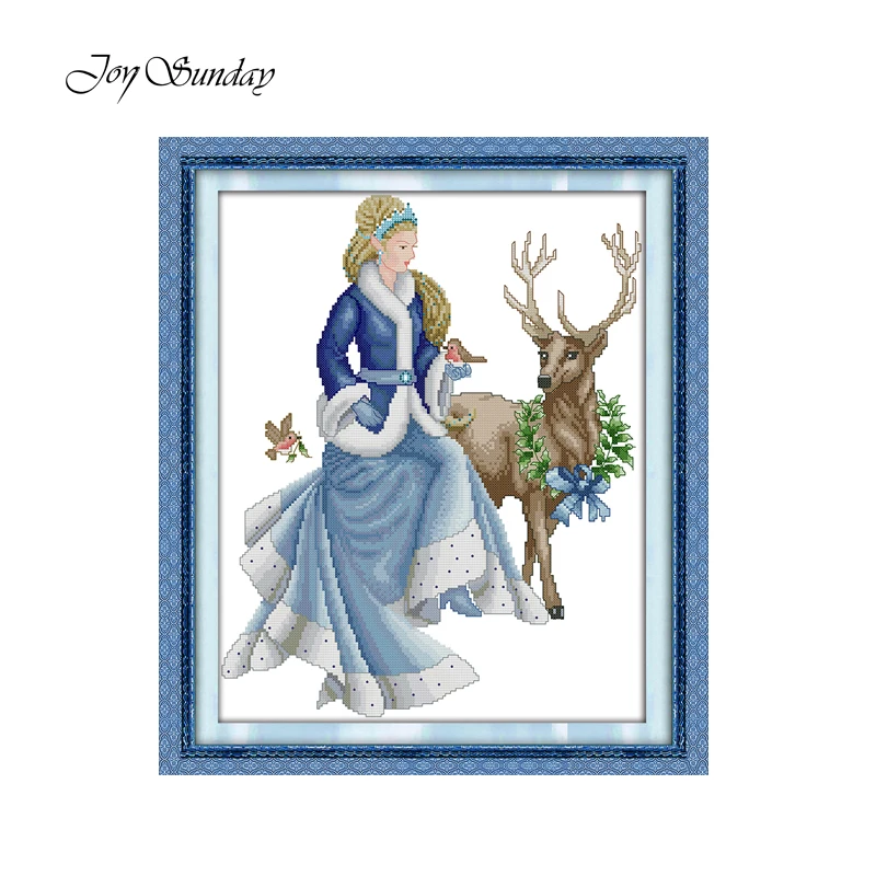 

Китайская вышивка крестиком радость воскресенье Печать холст зимние сказки Aida 14CT 11CT DMC вышивка нить белая ткань набор рукоделия