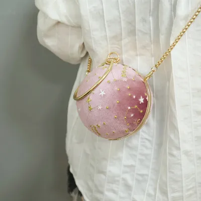 pink Печатные буквы любовь модные женские сумки круглой формы бриллианты бархат вечерние сумки стразы вечерние свадебные клатчи - Цвет: pink