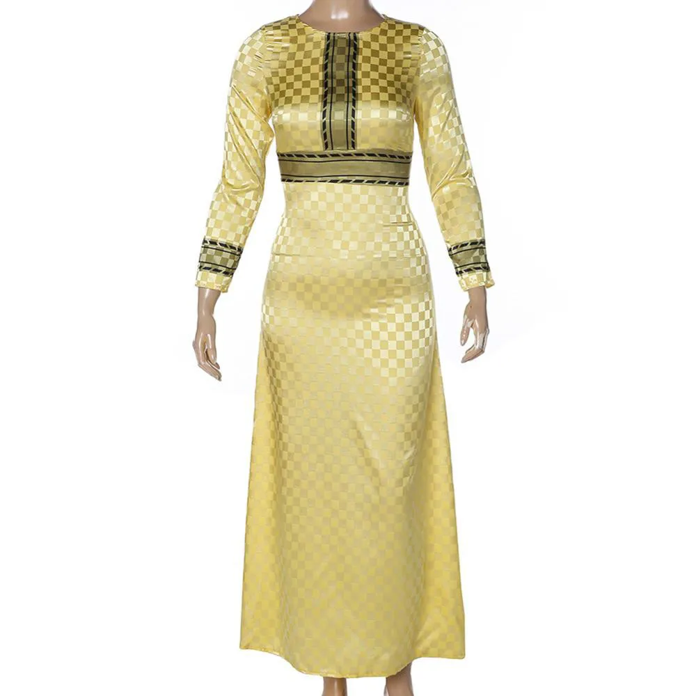 Женская африканская одежда с длинным рукавом лоскутные мусульманские золотые