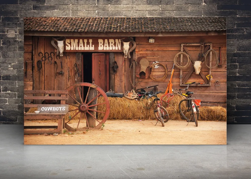 DePhoto маленький сарай Ковбойское колесо деревянная дверь Американский западный