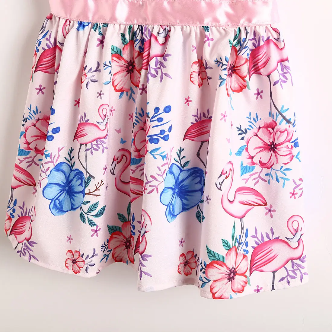 2018 Brand New Toddler Infant Child Kids Baby Girls Dress Flamingo Lace Floral Casual Party Dresses Sundress Cute Clothes 2-6T | Детская