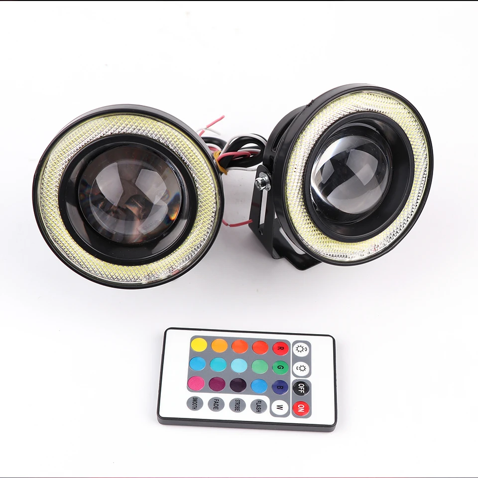Kylummy автомобиля светодио дный RGB Ангельские глазки Туман лампа R500 2 5/3 0/3 5 дюймов