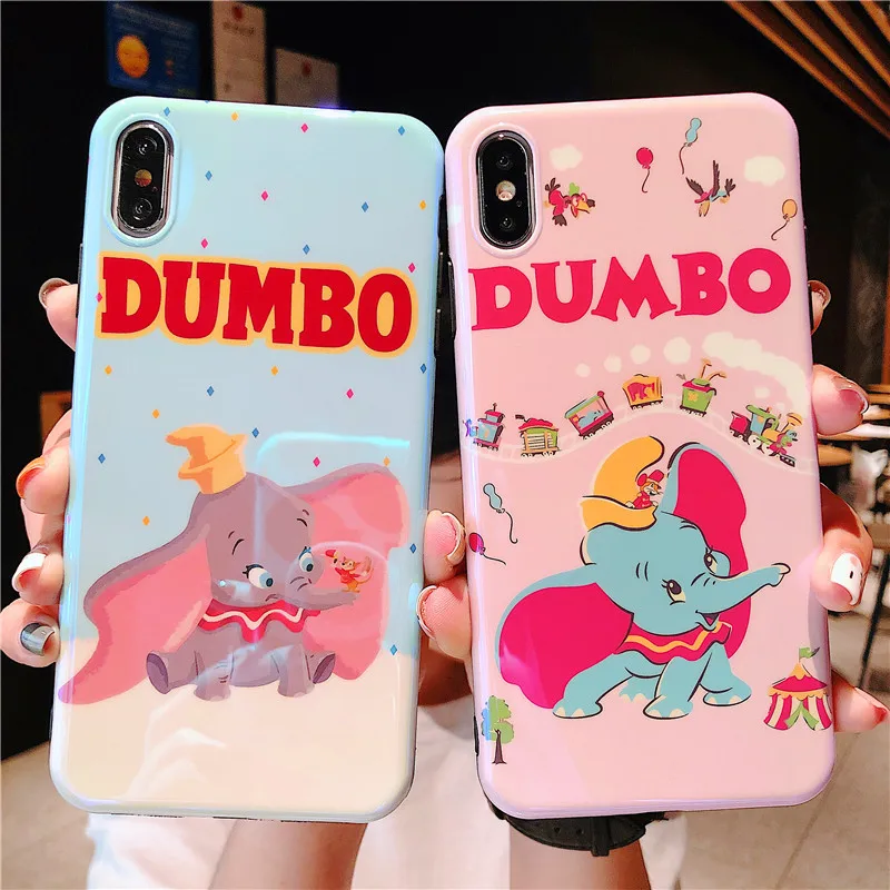Cartoon pink Cute Dumbo Soft Phone Case For iPhone X XS Max XR Blue-ray 11 11pro 6 7 8 plus Cases |