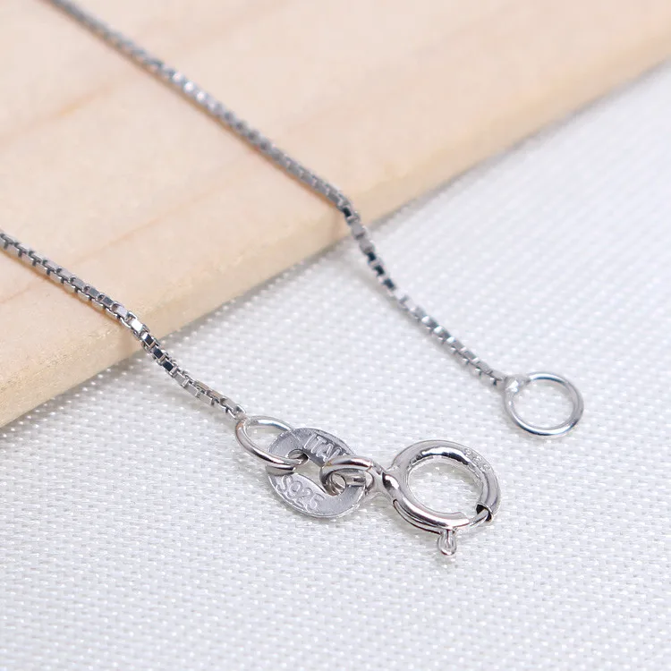 Цепочка с круглой застежкой-карабином из серебра 925 пробы 45 см | Украшения и