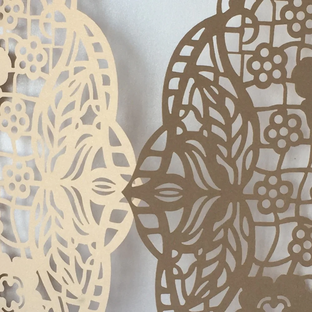 40 шт./лот Резные Свадебные приглашения в виде цветов лазерной резки свадебная