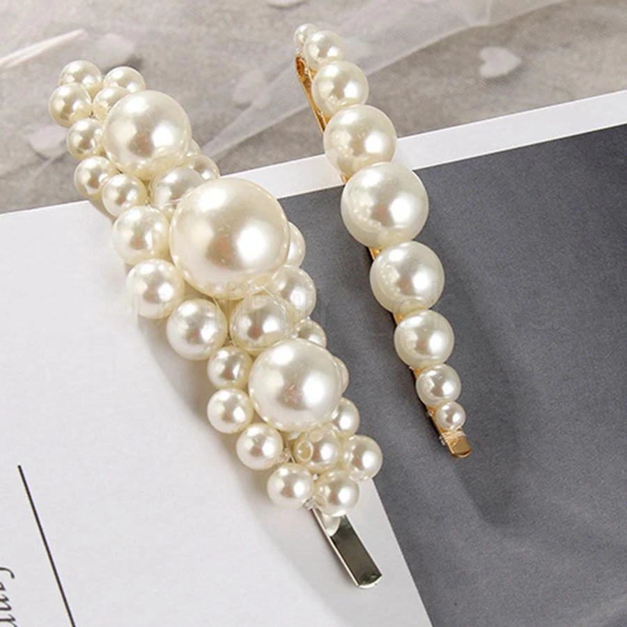 

Fashion Women Pearls Metal Hairpins Creative Girls Ponytail holder Hair Clip Hair Accessories Hair Styling Tools Headdress