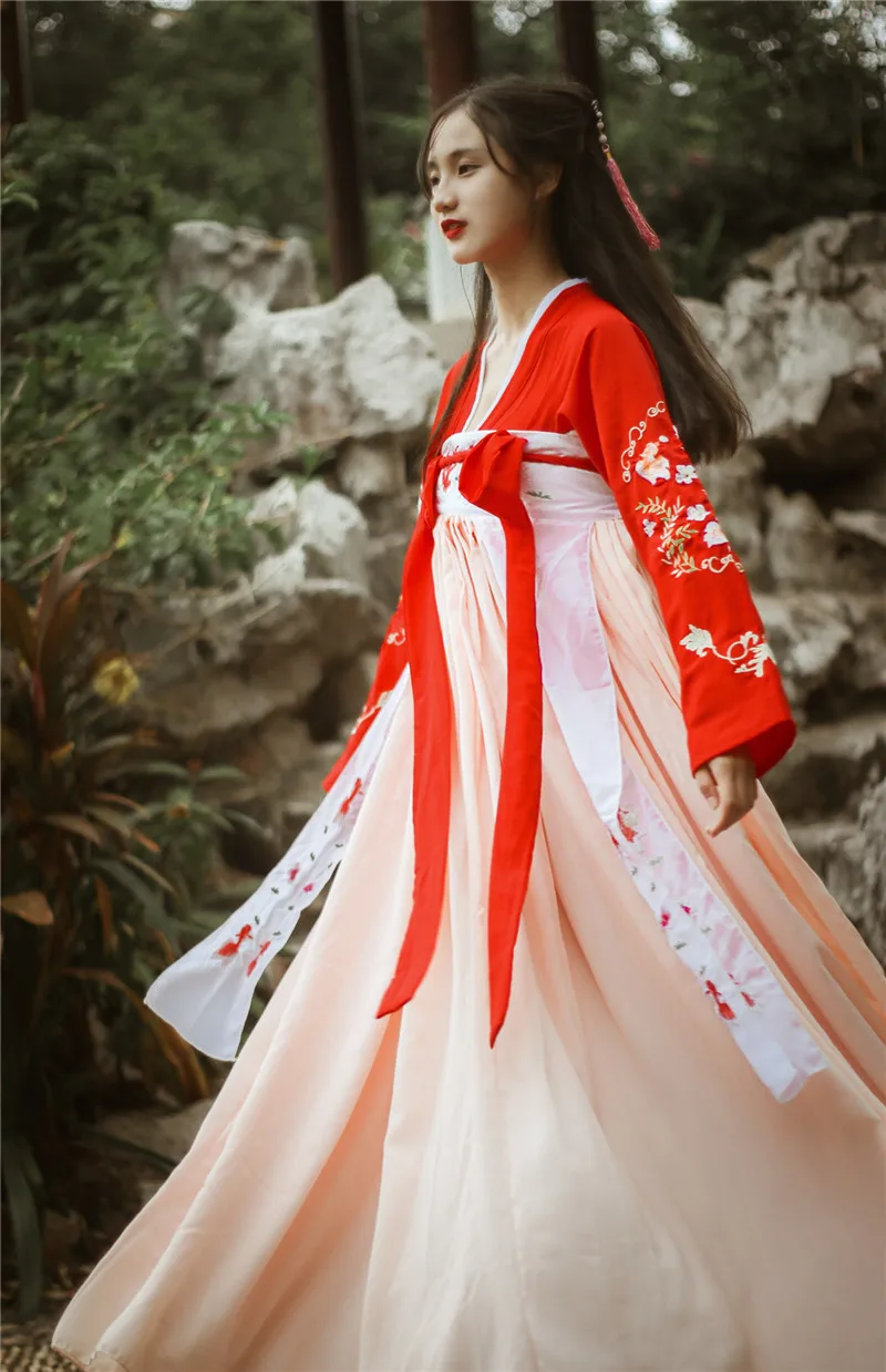 Hanfu костюм для китайских танцев, традиционный сценический наряд для певцов, женское Старинное платье, народный фестиваль, одежда для выступлений DC1133
