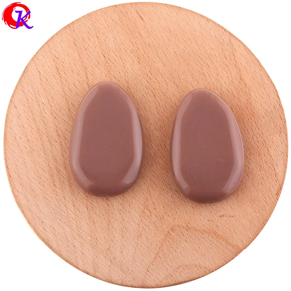 Light Brown Сердечный Дизайн 25*40 мм 60 шт акриловые бусины/Изготовление ювелирных изделий/неправильной формы/DIY/ювелирные аксессуары/ручной работы/серьги - Цвет: Light Brown