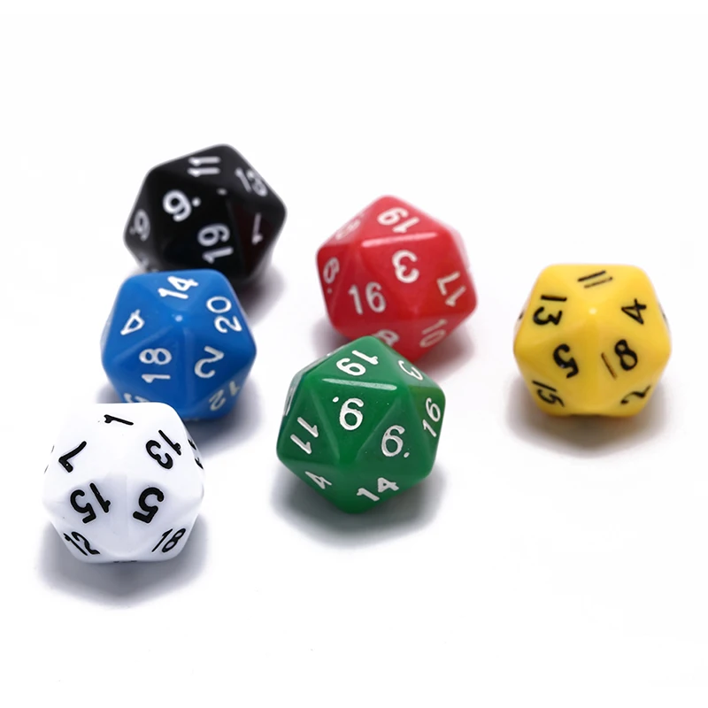 6 шт. акриловые D20 кубики смешанные цвета Ktv Fun игральные кости настольная игра