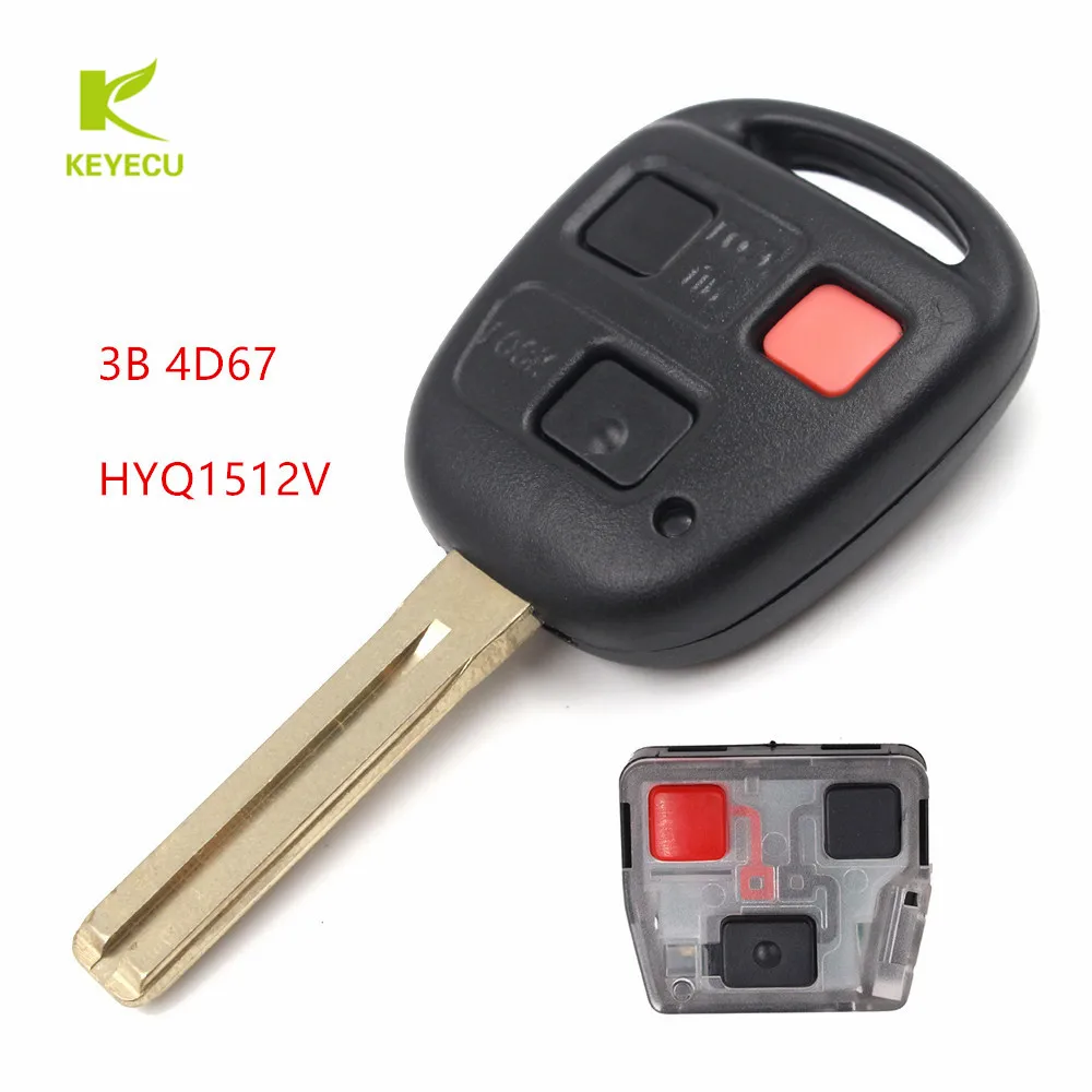 Запасной дистанционный ключ KEYECU с 3 кнопками чип 4D67 для Lexus GX470 LX470 2003-2005 FCC: HYQ1512V |