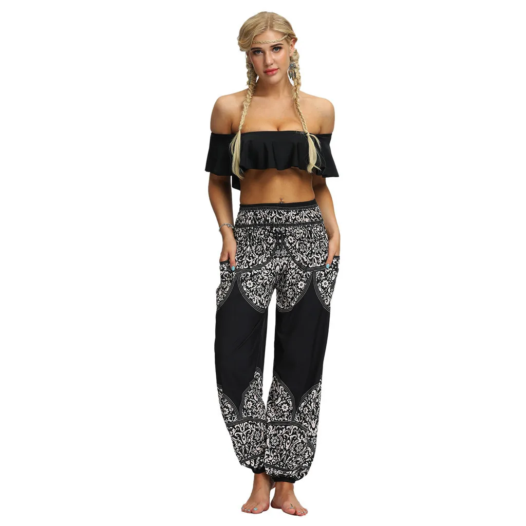Повседневные женские штаны-шаровары; pantalones mujer pantalones de mujer; уличная одежда; коллекция года; свободные хиппи-мешковатые Boho Aladdin брюки; Z4