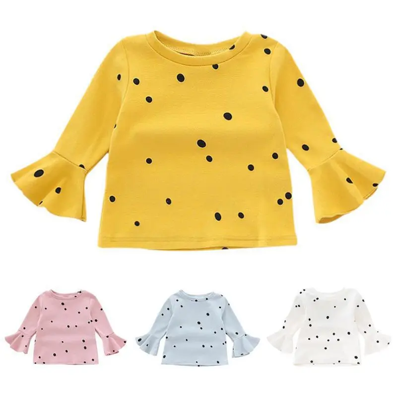 2017 г. Осенняя детская одежда для маленьких детей хлопковые топы с длинными