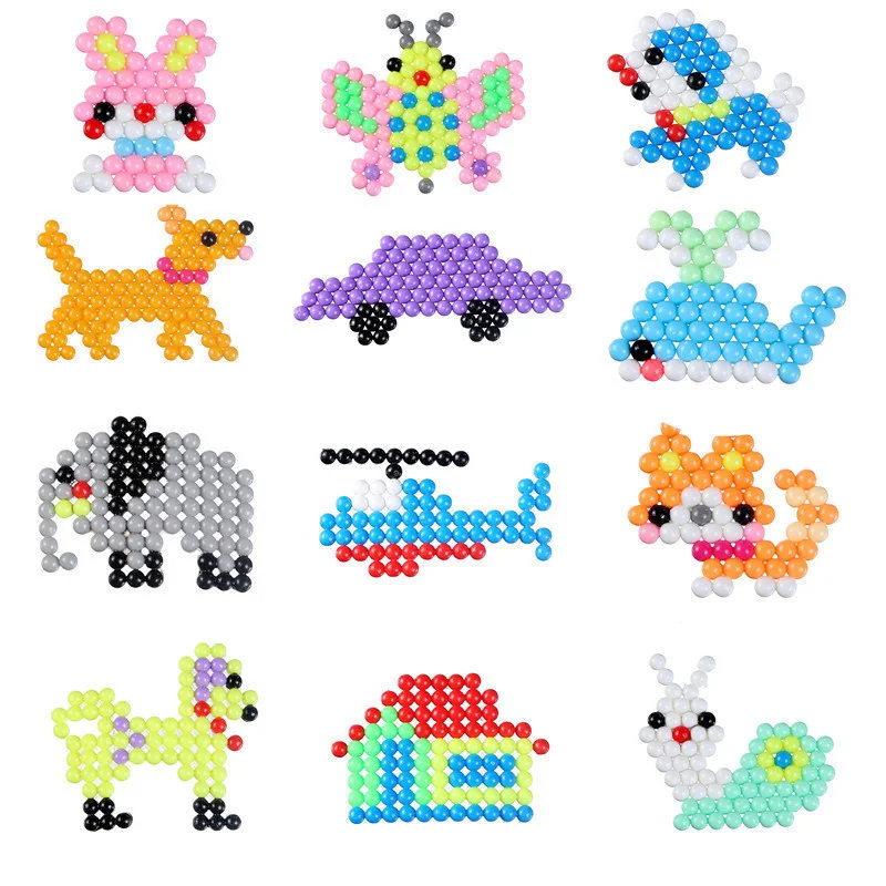 Дети Perler Pegboard водные бусинки формы в виде животного аксессуары Волшебные бусинки головоломки 3D головоломки Развивающие игрушки DIY дети волшебные бусины
