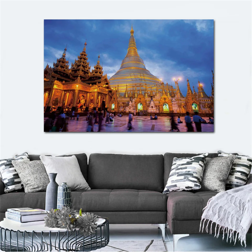 Shwedagon пагода храм Дагон городок в myanmar KA637 гостиной дома стены искусства Декор