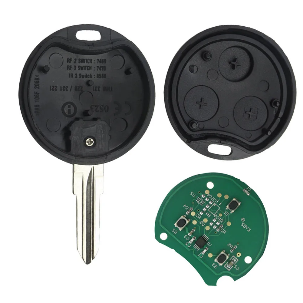Портативный 433 92 МГц 3 кнопки умный дистанционный ключ для Benz Smart Fortwo Forfour Roadster