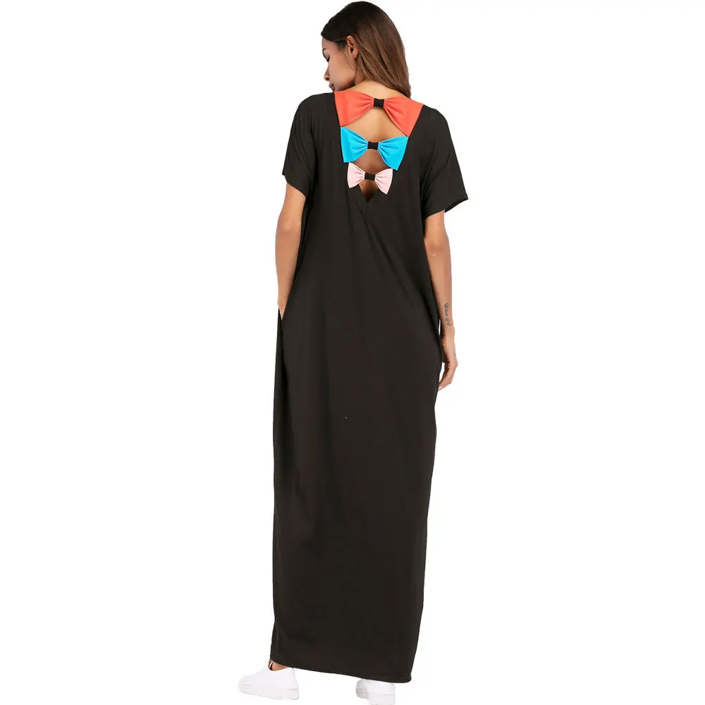 Повседневное длинное платье с бантом Абая этнические свободные длинные халаты