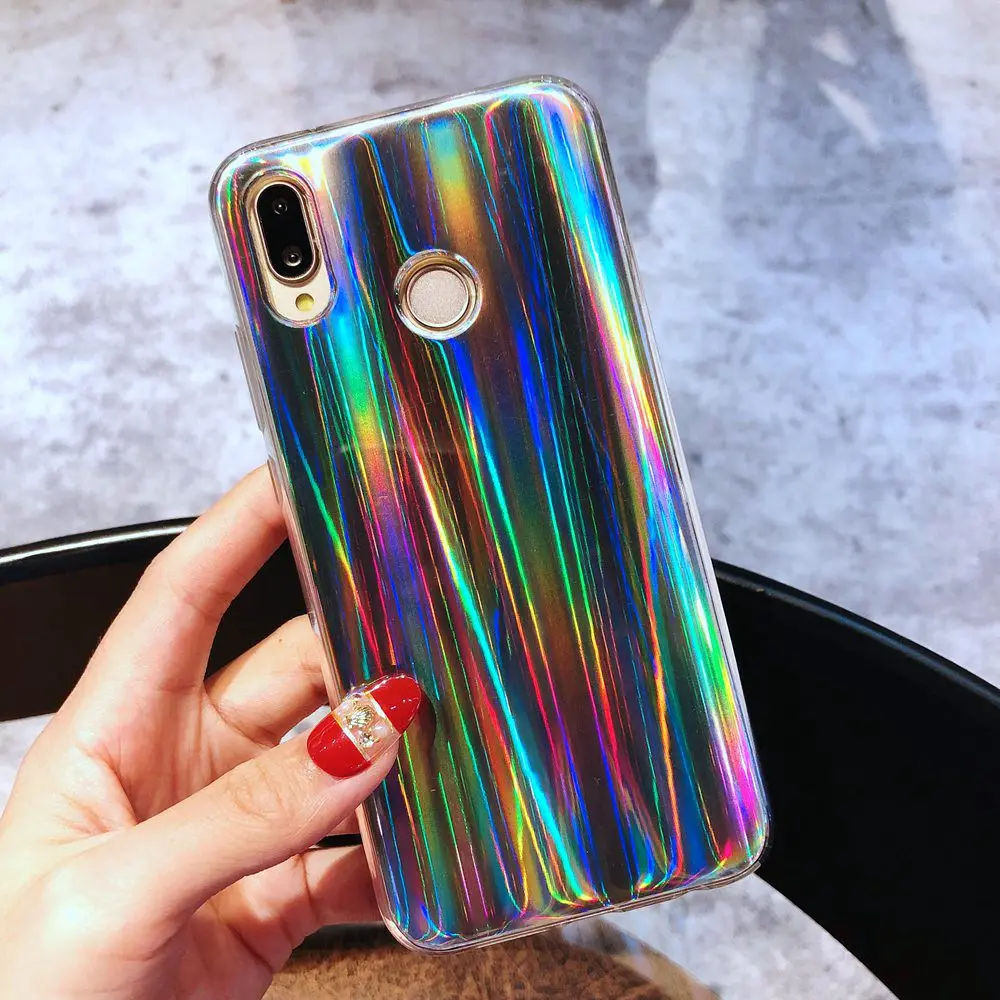 KISSCASE чехлы с лазерным градиентом для Huawei Mate 20 P20 P30 Pro Lite мягкий чехол P Smart Y9 2019 Y6 Y5 Y7
