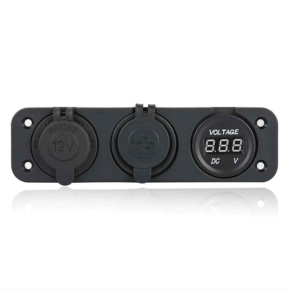 Dual USB Автомобильное Зарядное устройство светодио дный Дисплей вольтметр