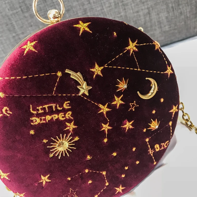 Звездное небо круговой Мода шерсть для женщин сумка кожа Crossbody курьерские Сумки