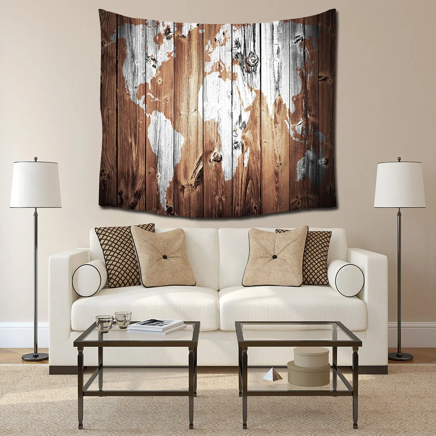 Настенный Гобелен из полиэстера старинный деревянный гобелен с картой мира|world