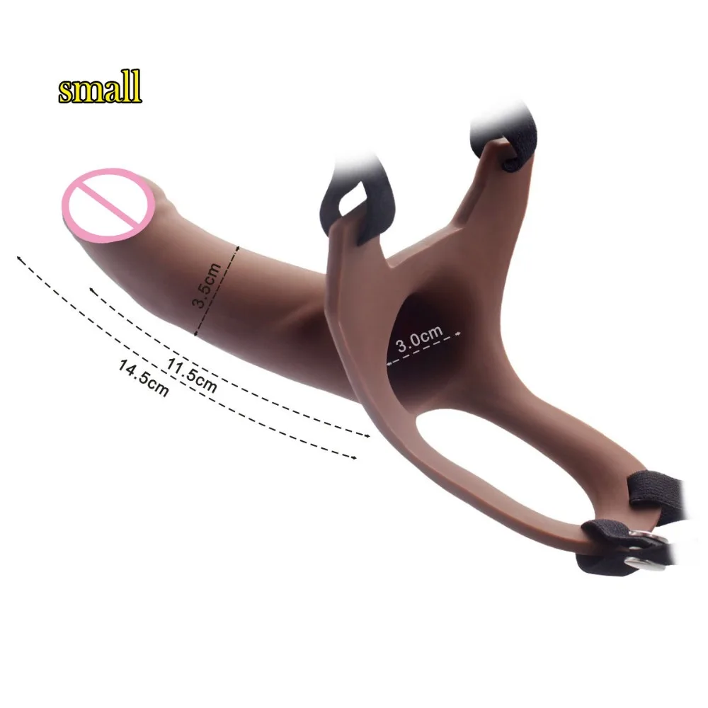 Силиконовый полый ремешок на фаллоимитатор реалистичный страпон удлинитель