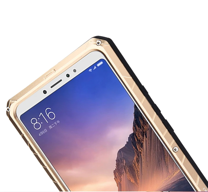 Повседневный водонепроницаемый чехол для Xiaomi Mi Max 3 Роскошный противоударный алюминиевый Металл+ Защитная силиконовая крышка Xiaomi Mi чехол Max3
