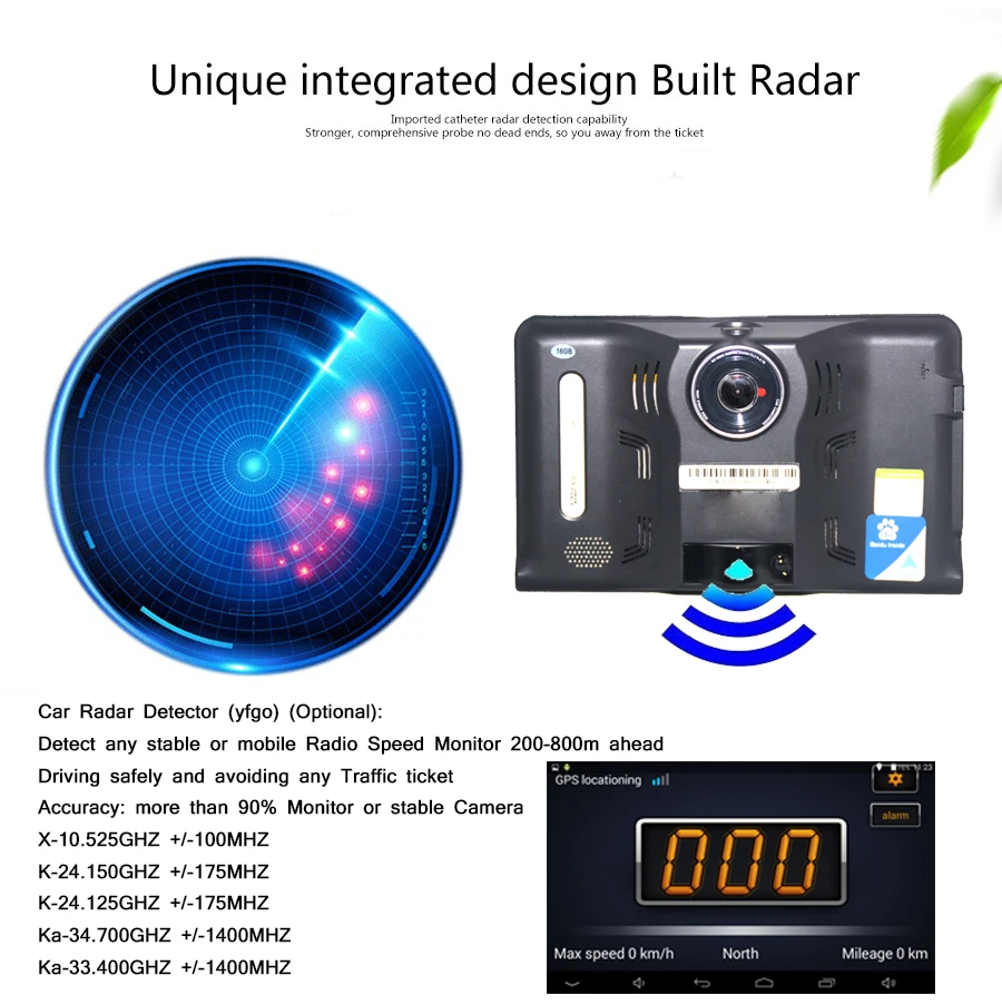 AfmoDVR 7' Автомобильный dvr регистраторы камера 3 в 1 детектор радара русский Android 1080