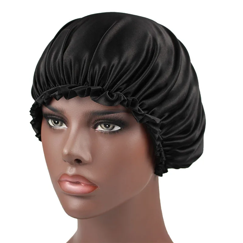 New Elastic Women Satin Bonnet Turban Hat Headwear Chemo Beanies Silk Donna Sleep Cap Ladies Hair Cover Hair Accessories