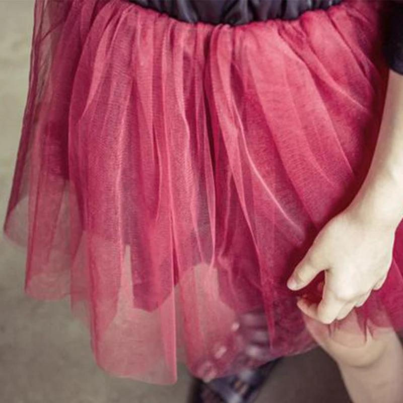 Новинка кожаное платье для принцессы AiLe Rabbit фата красное с блестками детская