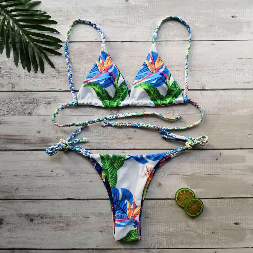 Сексуальный женский двусторонний комплект бикини пуш ап для девушек и двойной